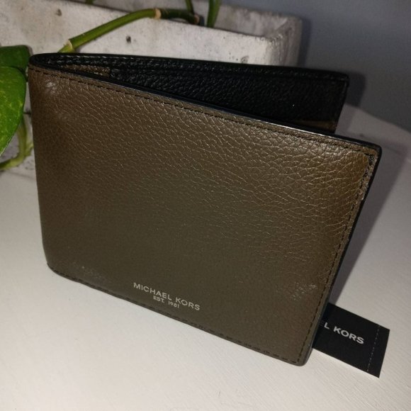 MICHAEL KORS MEN'S Cooper Pebbled Leather Billfold Wallet New - Picture 4 of 12